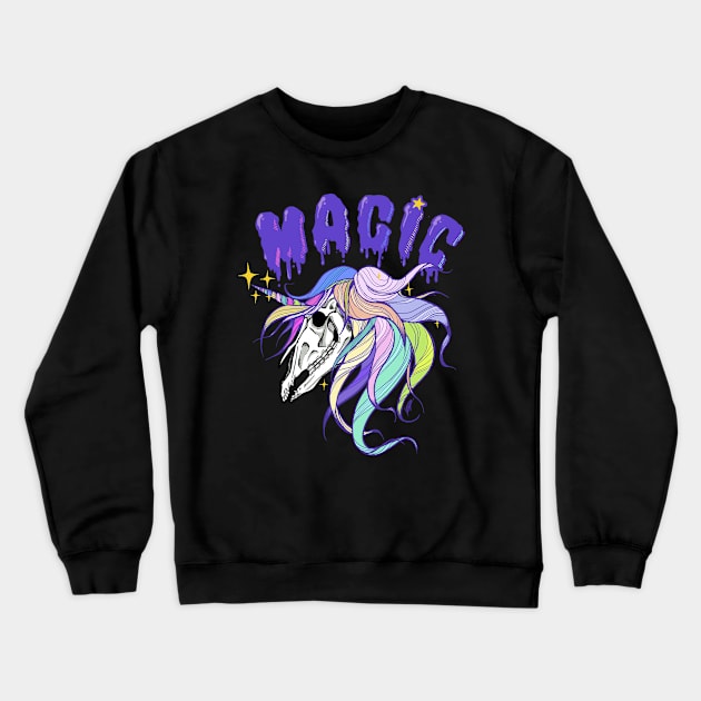 Unicorn Skull Crewneck Sweatshirt by Tendencialcaos